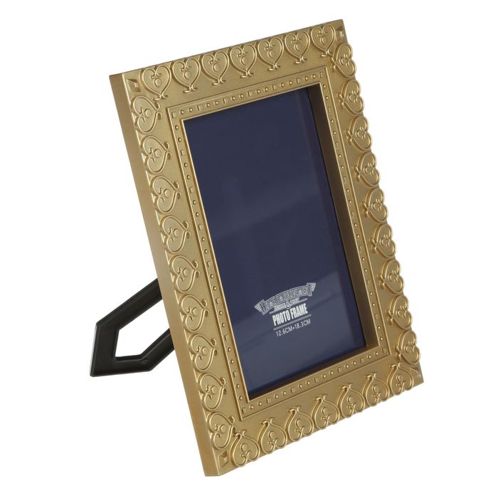 Фоторамка пластик 13х18 см "Сердечность" золото 24х19х8 см