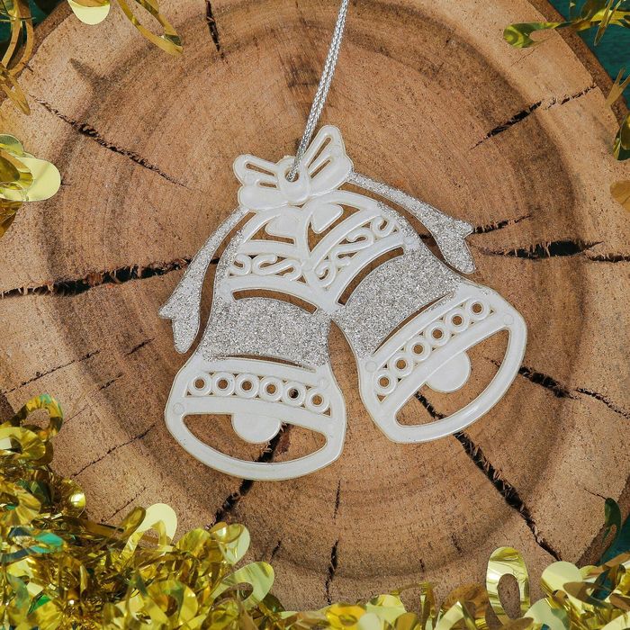 Украшение ёлочное "Колокольчики с бантом" 9,5*8,5 см