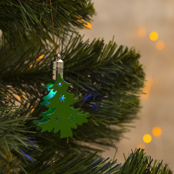 Подвеска световая "Елка" (батарейки в комплекте), 7,5 см, 1 LED, RGB