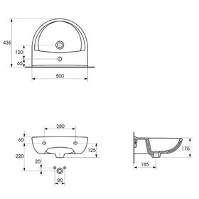 

Раковина "President", цвет белый, ширина 50 см, с 1 центральным отверстием
