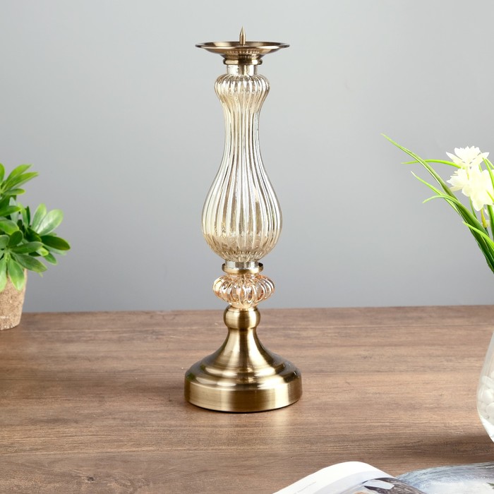 Подсвечник металл 1 свеча "Эпоха" под латунь 35х11,5х11,5 см