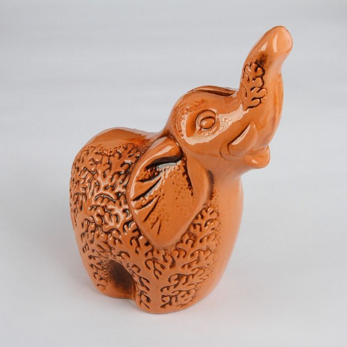 Копилка "Слон с узором" коричневый, 21см