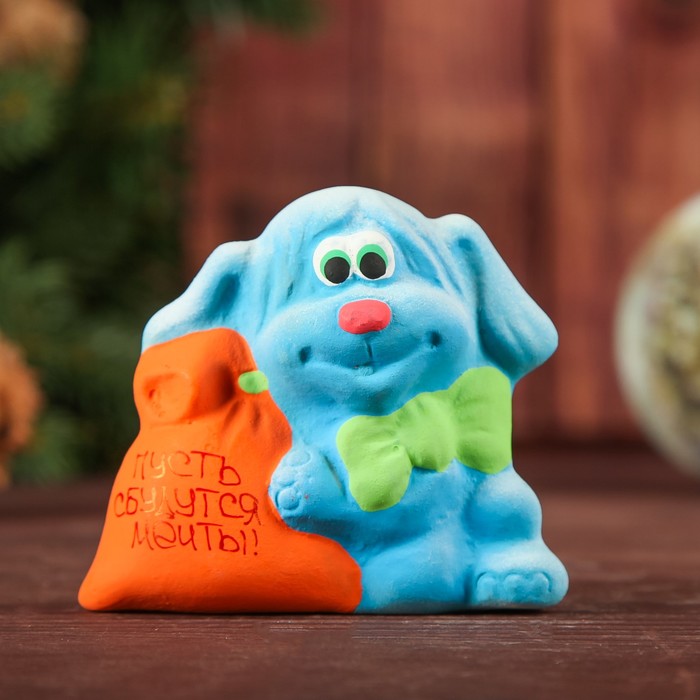 Сувенир "Бобик", голубой 7×5×8 см