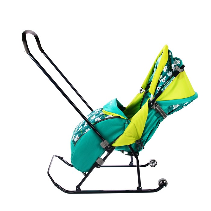 Санки-коляска "Умка 3. Мишки", цвет изумрудный