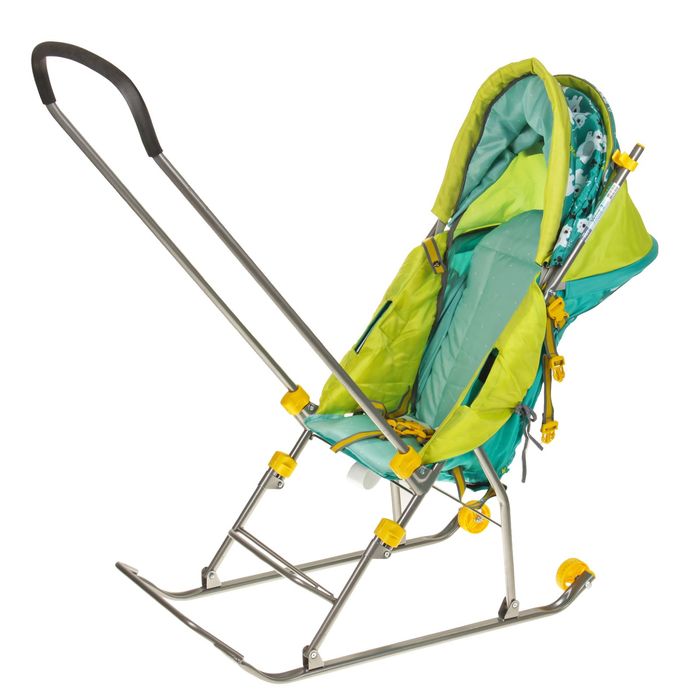 Санки-коляска "Умка 3. Мишки", цвет изумрудный