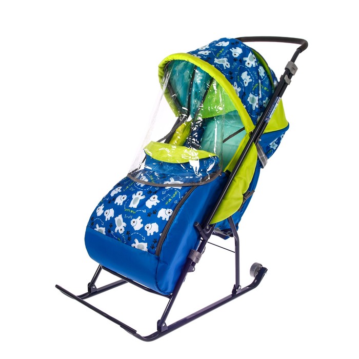 Санки- коляска "Умка 3. Мишки", цвет: синий