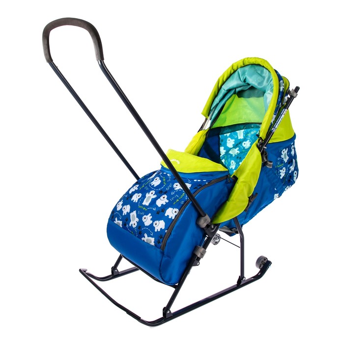 Санки- коляска "Умка 3. Мишки", цвет: синий