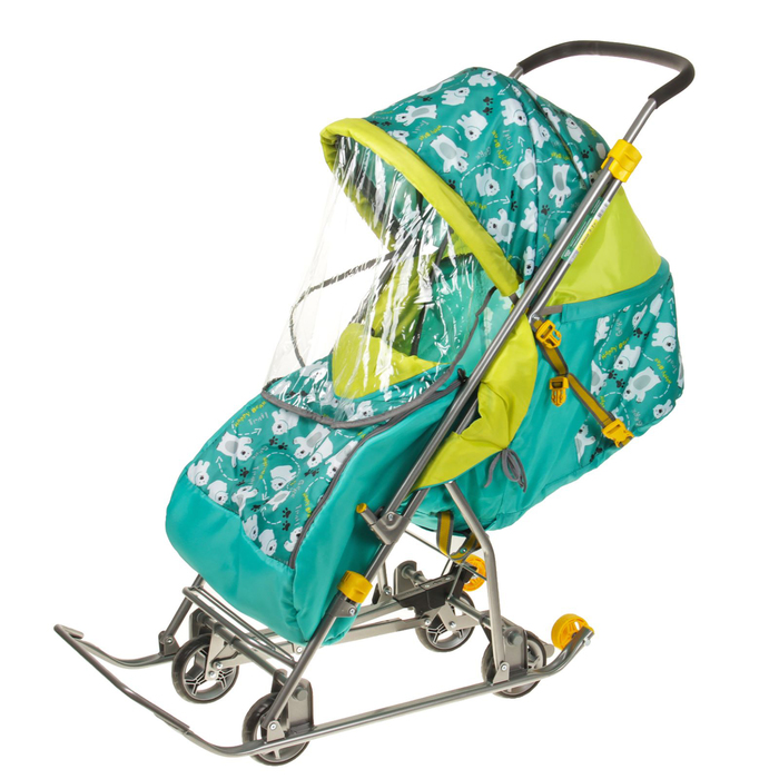 Санки-коляска "Умка 3-1. Мишки", цвет: изумруд