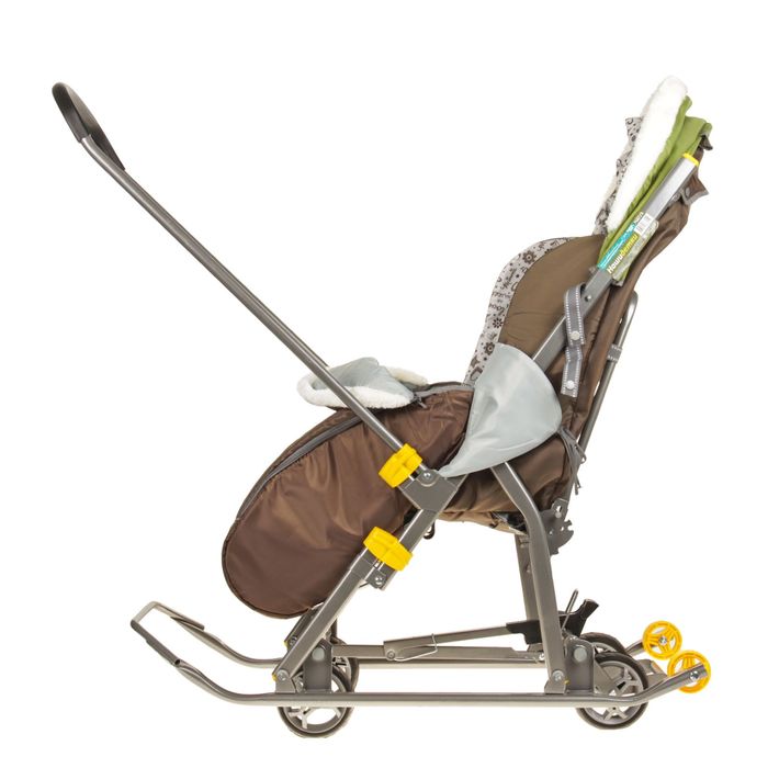 Санки-коляска "Наши детки", цвет фьюжн оливковый