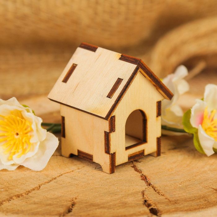 Заготовка для декора из фанеры "Будка  малая" 5х4,3 см