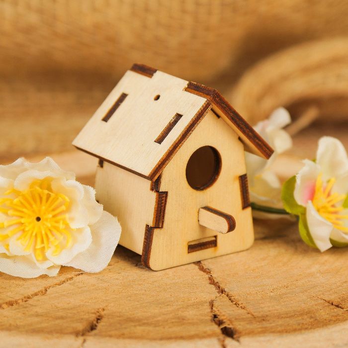 Скворечник из фанеры для декора №3 малый, 5х4,3 см