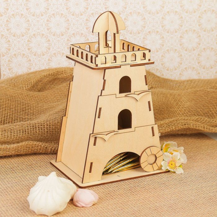 Чайный домик из фанеры "Маяк" 15х24 см