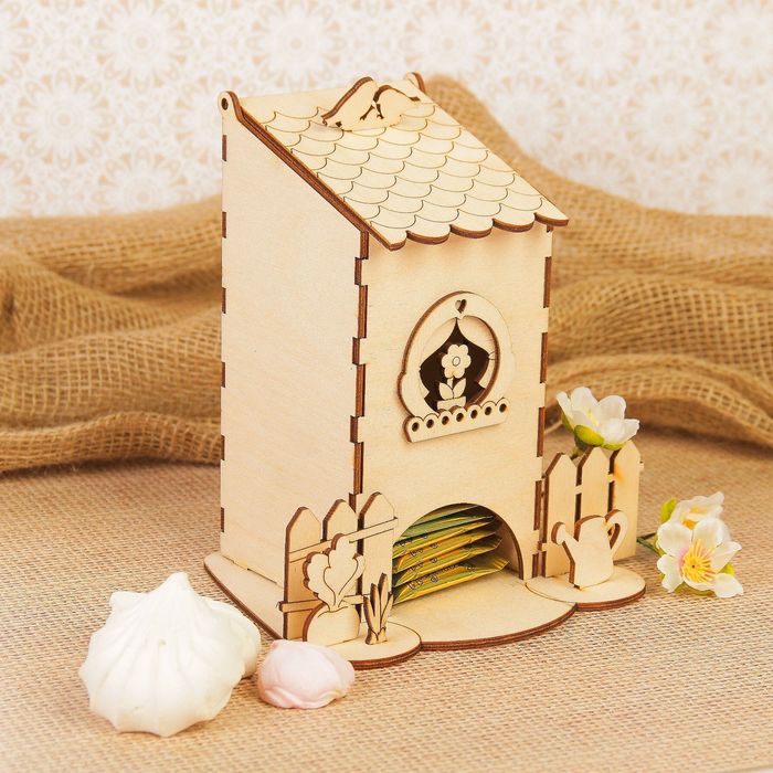 Чайный домик из фанеры "Дачный" 18,3х16 см