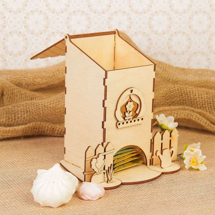 Чайный домик из фанеры "Дачный" 18,3х16 см