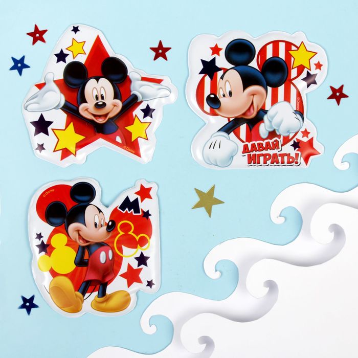 Наклейки детские в ванну в наборе "Давай играть!" Микки Маус (набор 3шт)