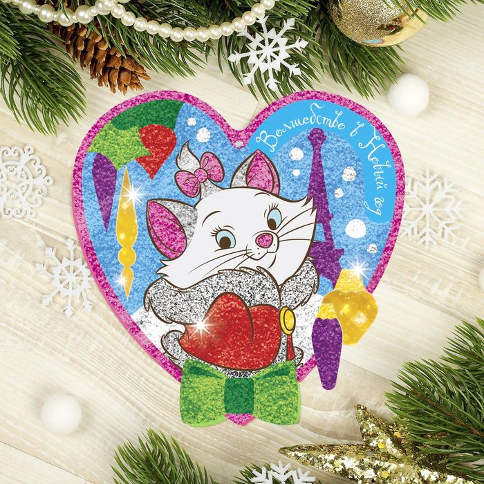 Фреска форменная "Волшебства в Новом году!" Коты аристократы + блестки, стека, фольга