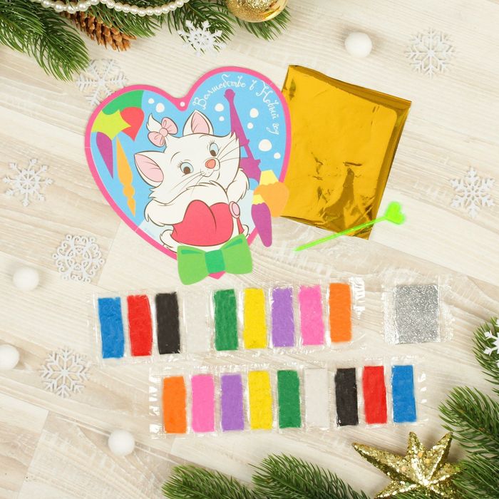 Фреска форменная "Волшебства в Новом году!" Коты аристократы + блестки, стека, фольга