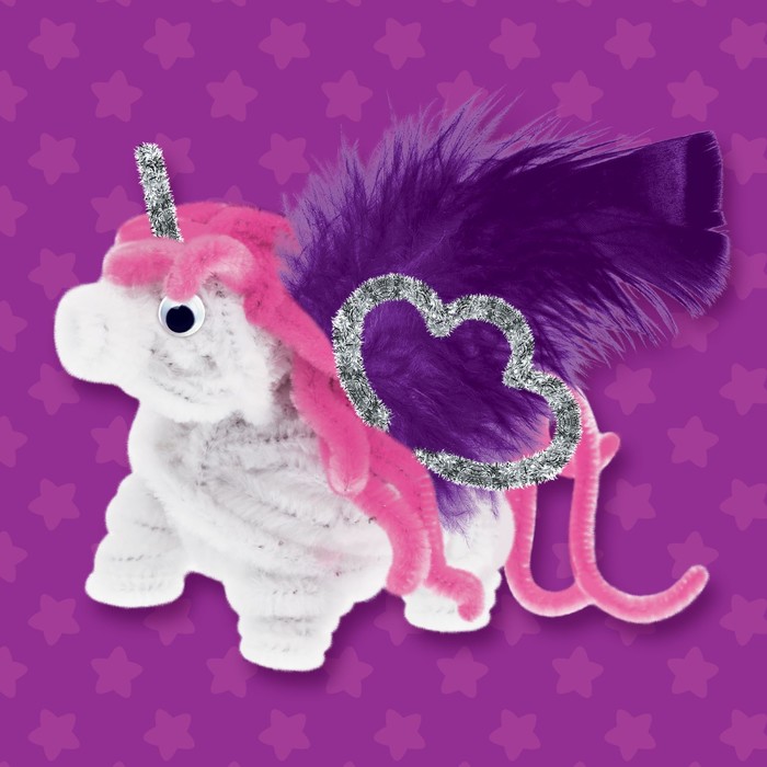 Игрушка из меховых палочек "Единорог"