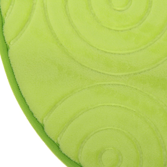 Набор ковриков для ванной и туалета "Завитки" 3 шт, цвет зеленый