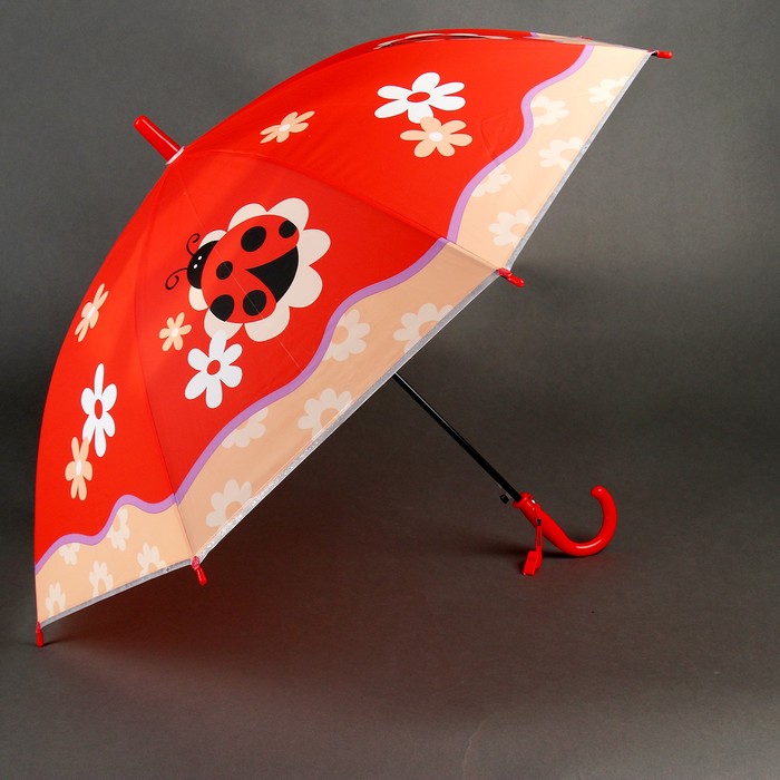 Зонт детский «Божья коровка», полуавтоматический, r=40см, цвет красный зонт детский божья коровка полуавтоматический r 40см цвет красный