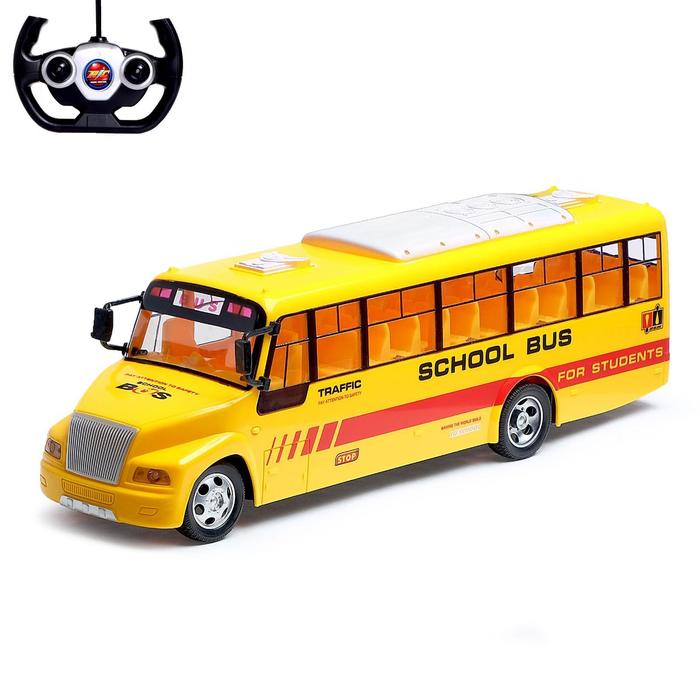 Автобус радиоуправляемый "Школьный", работает от аккумулятора, свет