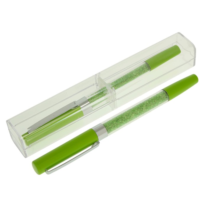 Ручка шариковая подарочная в пластиковом футляре NEW STRAZ зеленая