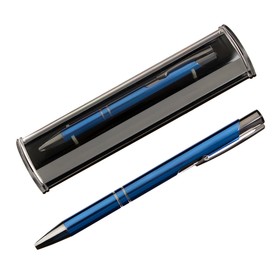 Ручка подарочная, шариковая, автоматическая, в пластиковом футляре, «NEW Стиль», синяя