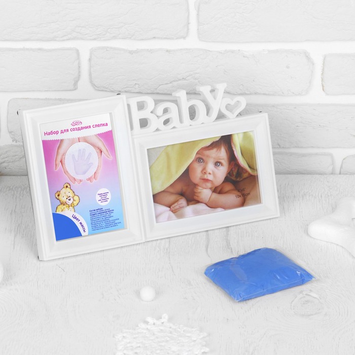 Набор для создания слепка ручки, ножки малыша "Baby", 50 гр, цвет массы голубой