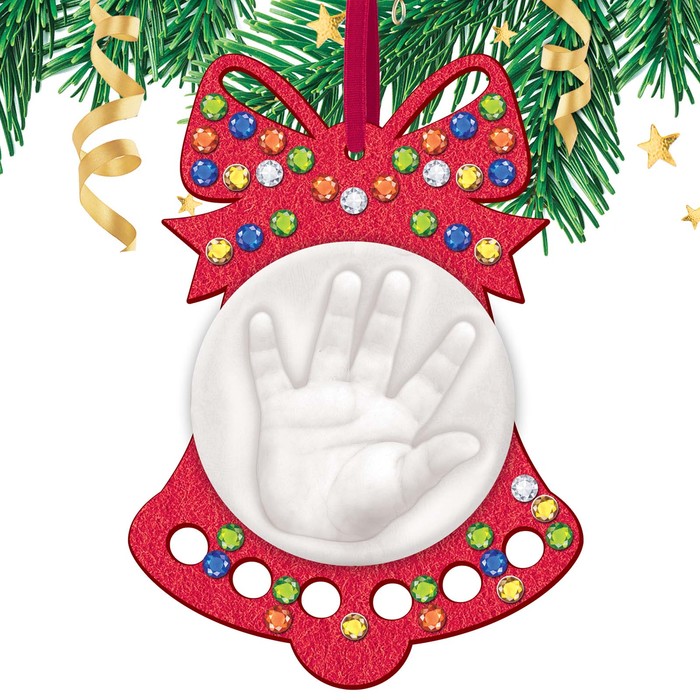 Набор для создания слепка с фетром "Колокольчик" + масса для лепки, стразы, атласная лента 232429