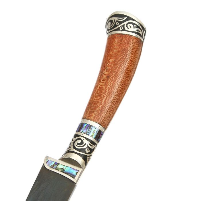 Пчак Шархон, рукоять из дерева (сухма), гарда и навершие мельхиор с садафом