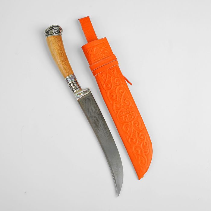 Пчак Шархон, рукоять из дерева (сухма), гарда и навершие мельхиор с садафом