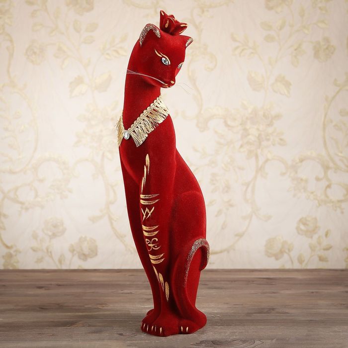 Копилка "Багира Королева"флок  средняя  бордовая