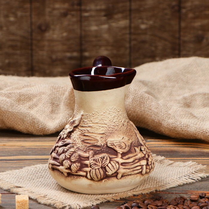 Турка для кофе 1 л лепка, микс