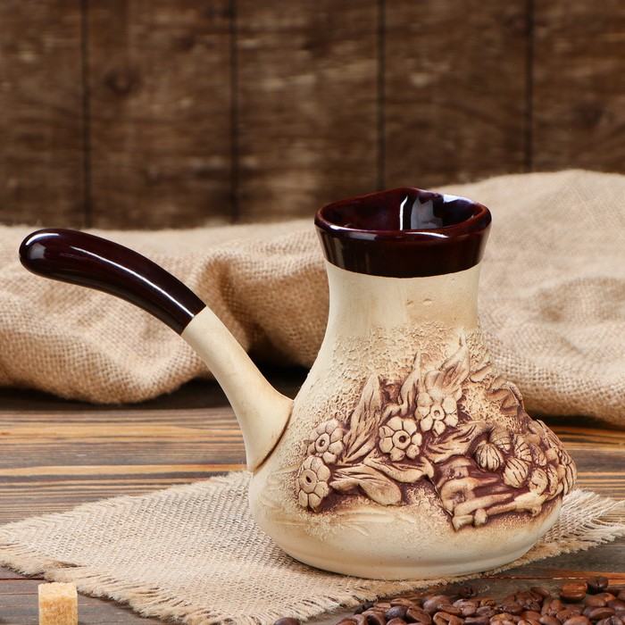 Турка для кофе 1 л лепка, микс