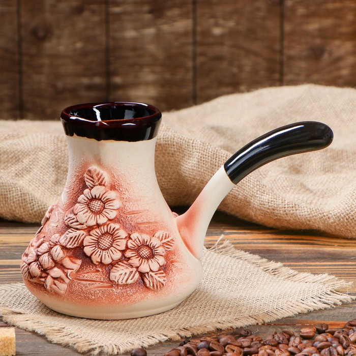 Турка для кофе 1 л лепка, микс