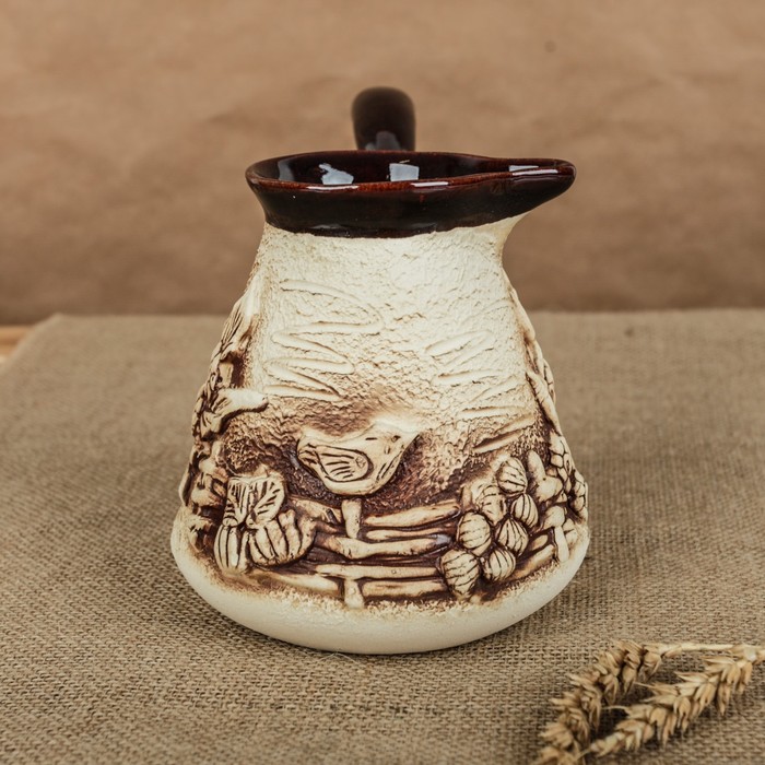 Турка для кофе 1 л лепка, микс