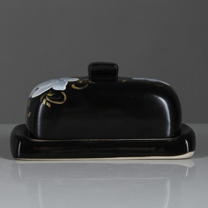 Маслёнка 16/9/8 см, хохлома