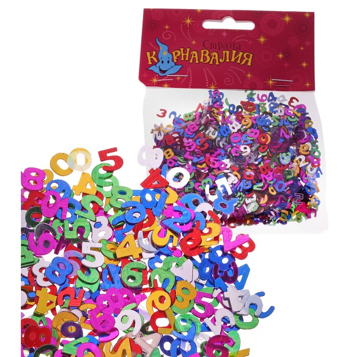 Карнавальное конфетти "Цифры", 14 гр