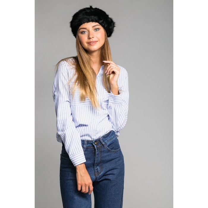 Берет шерстяной женский "Лайла", размер 54-56, цвет чёрный