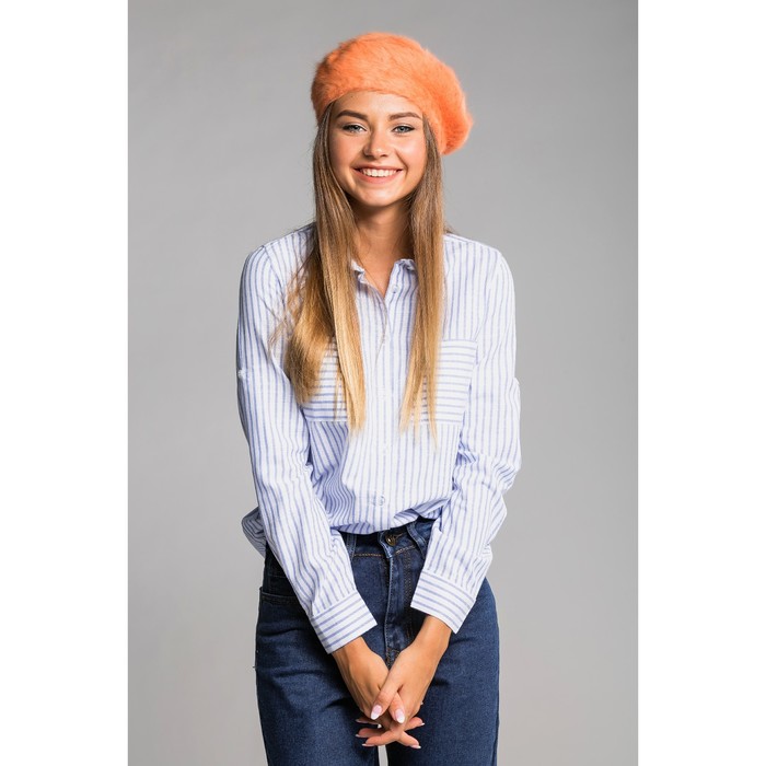 Берет шерстяной женский "Лайла", размер 54-56, цвет горчичный