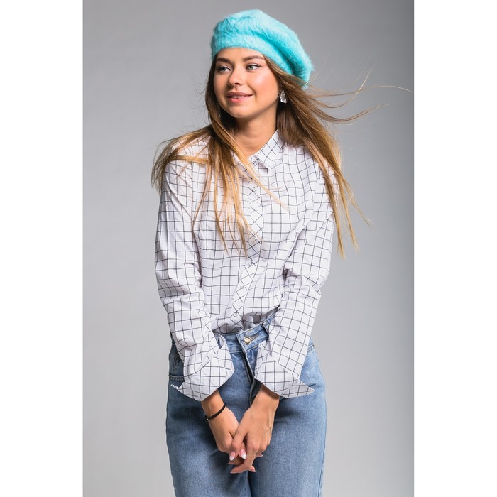 Берет шерстяной женский "Лайла", размер 54-56, цвет голубой