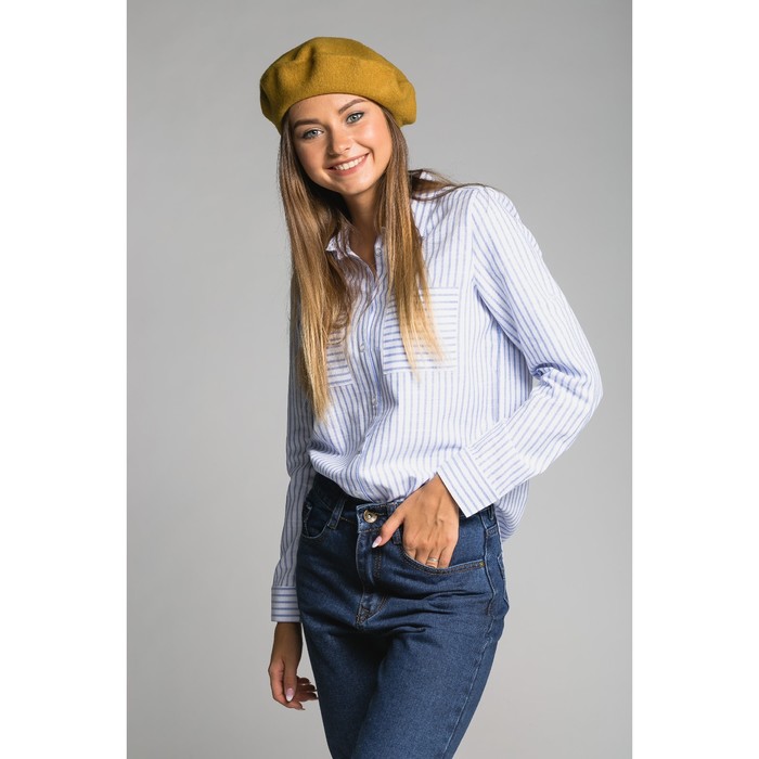 Берет шерстяной женский «Ромилда», размер 54‒56, цвет горчичный