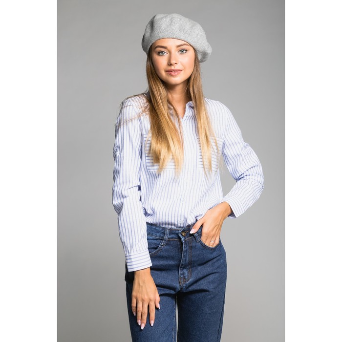 Берет шерстяной женский "Ромилда", размер 54-56, цвет цвет асфальт