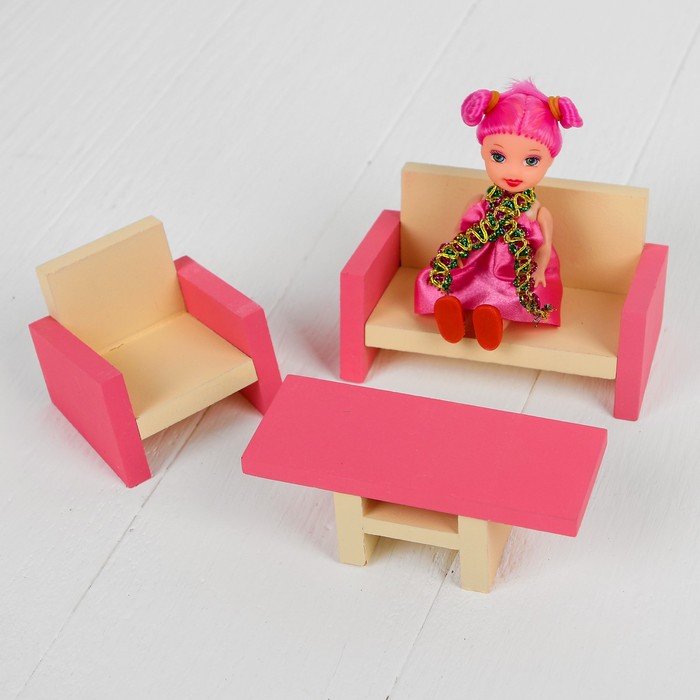 Кукольная мебель "Гостиная", 3 предмета
