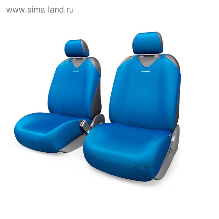 Чехол-майка AUTOPROFI R-1 SPORT PLUS R-402Pf BL, передний ряд, закрытое сиденье, полиэстер, 4 предмета, цвет синий