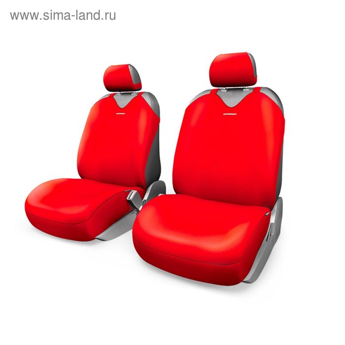 фото Чехол-майка autoprofi r-1 sport plus r-402pf rd, передний ряд, закрытое сиденье, полиэстер, 4 предмета, цвет красный