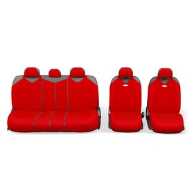 

Чехол-майка AUTOPROFI R-1 SPORT PLUS Zippers R-902PZ RD, закрытое сиденье, полиэстер, 9 предметов, 6 молний, цвет красный