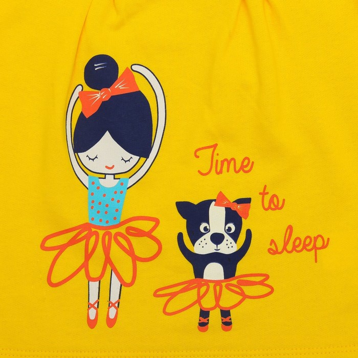 Пижама для девочки, рост 80 см, цвет жёлтый