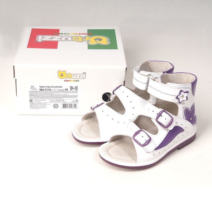 Туфли открытые детские арт. BT 90А-211A.21ВТ (белый/сирен.) (р. 20)