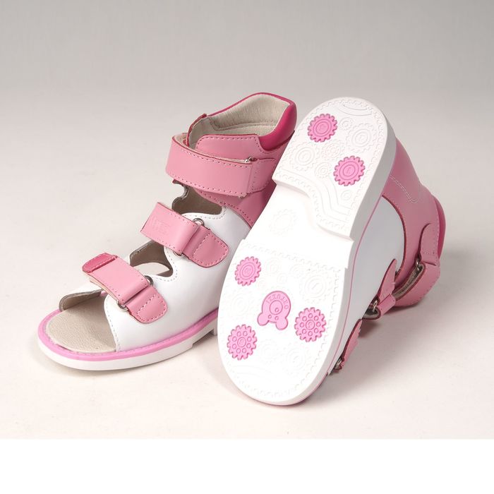 Сандалии детские ортопедические арт. ОРТ-80A-004E.11НТ (св.фуксия/бел/фуксия) (р. 22)